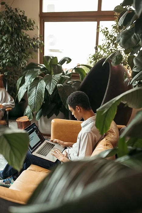 Small business owner building online presence with digital marketing