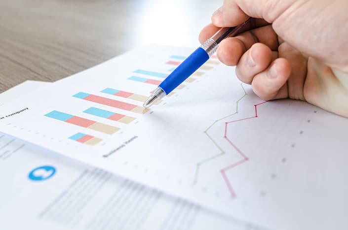 A trend of growth while reviewing website analytics for a West Covina business