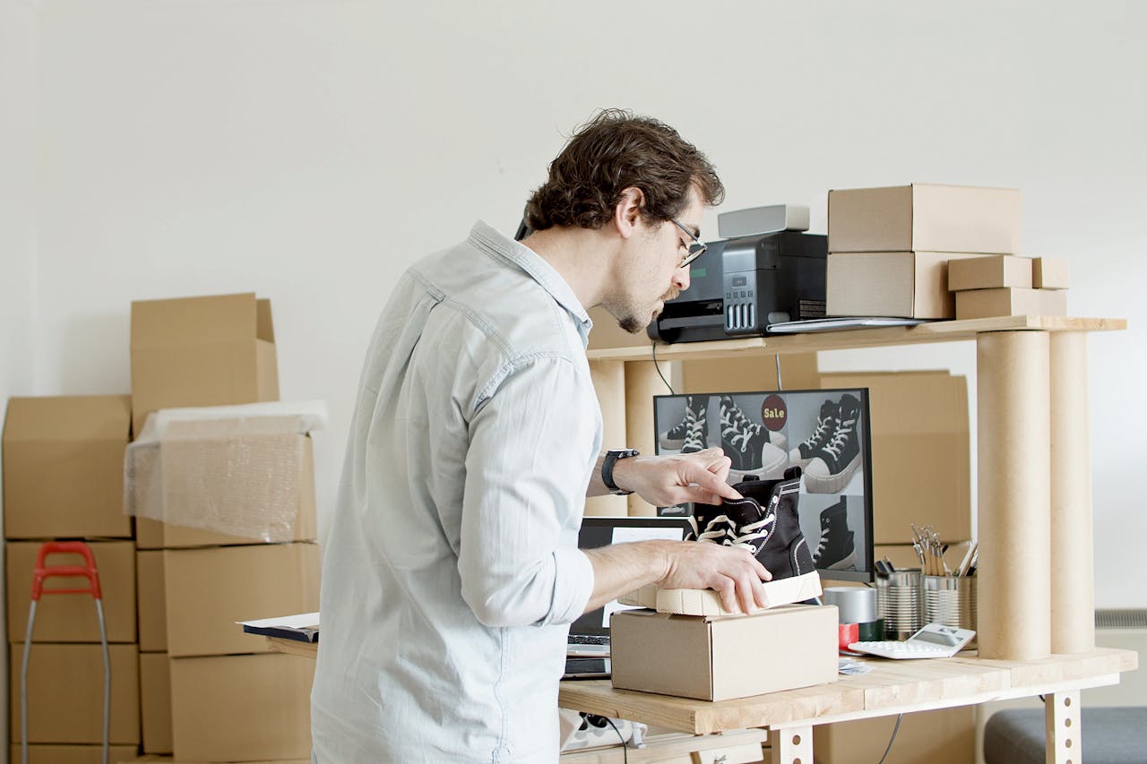 Shopify Store Owner Shipping Out An Order